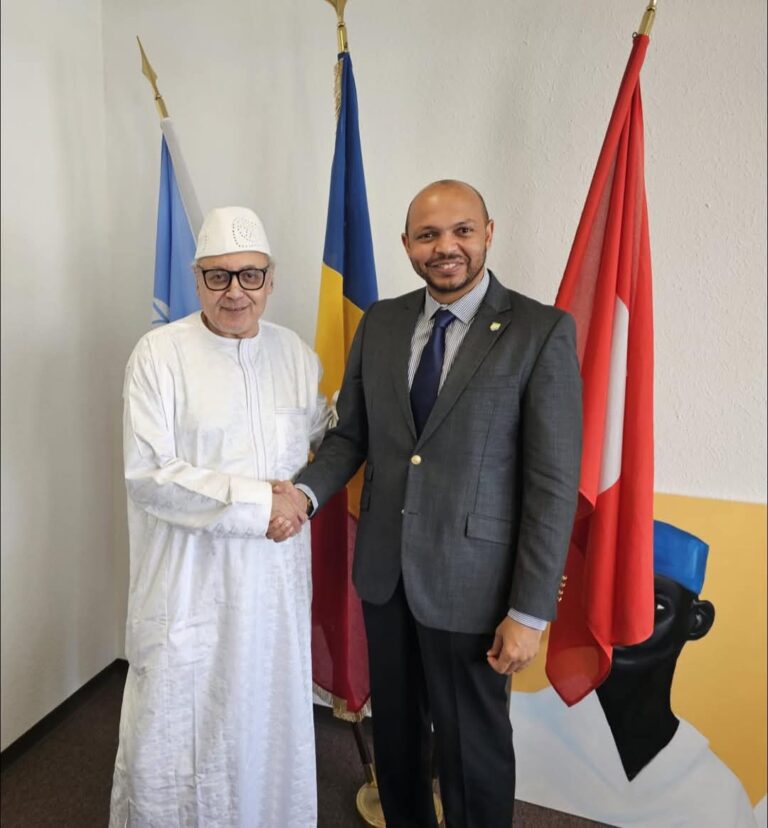 Un Tchadien à la tête de l’OEACP : Moussa Saleh Batraki en visite à l’Ambassade du Tchad à Genève