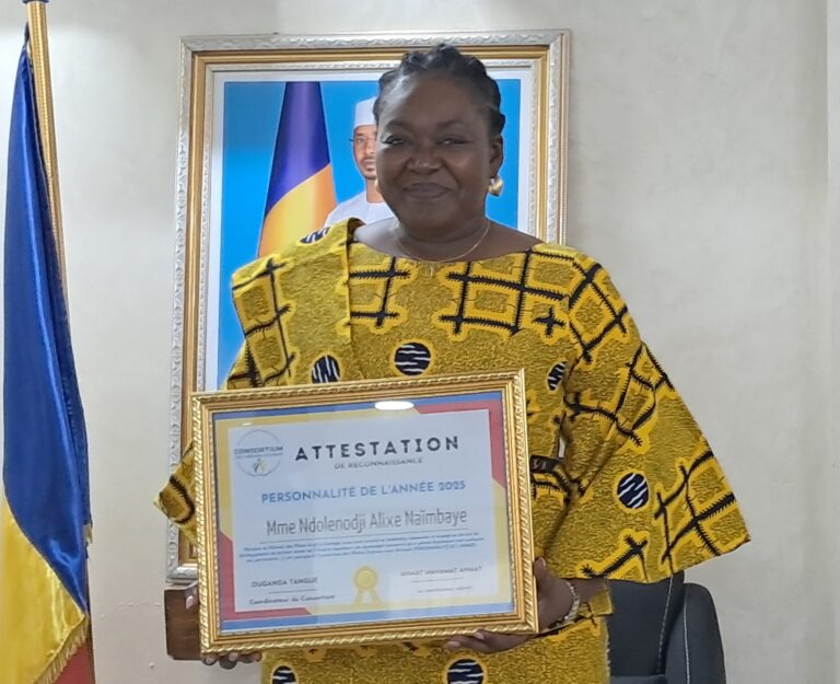 Tchad : Mme Ndolenodji Alixe Naïmbaye désignée Personnalité de l’Année 2025 par le Consortium des Médias Digitaux